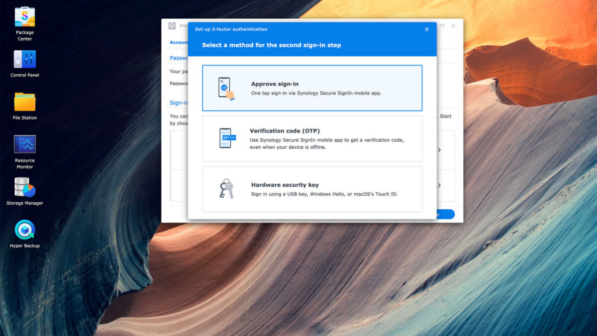 Approve Synology Two Factor Authentication (2FA) Using DSM