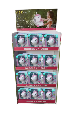 unicorn bubble toy floor display