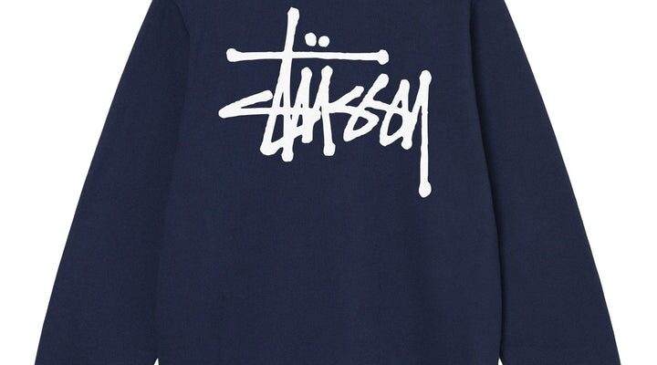 Basic-Stussy-Crew-Sweatshirt-Nav