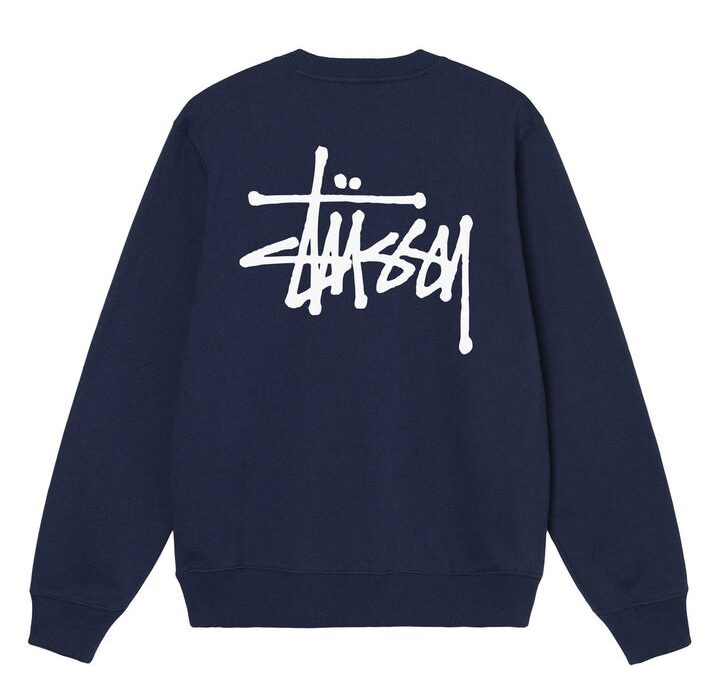 Basic-Stussy-Crew-Sweatshirt-Nav