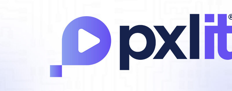 "Pxlit logo in various shades of purple, representing the brand's focus on creative and innovative video storytelling."