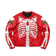red skeleton leather jacket