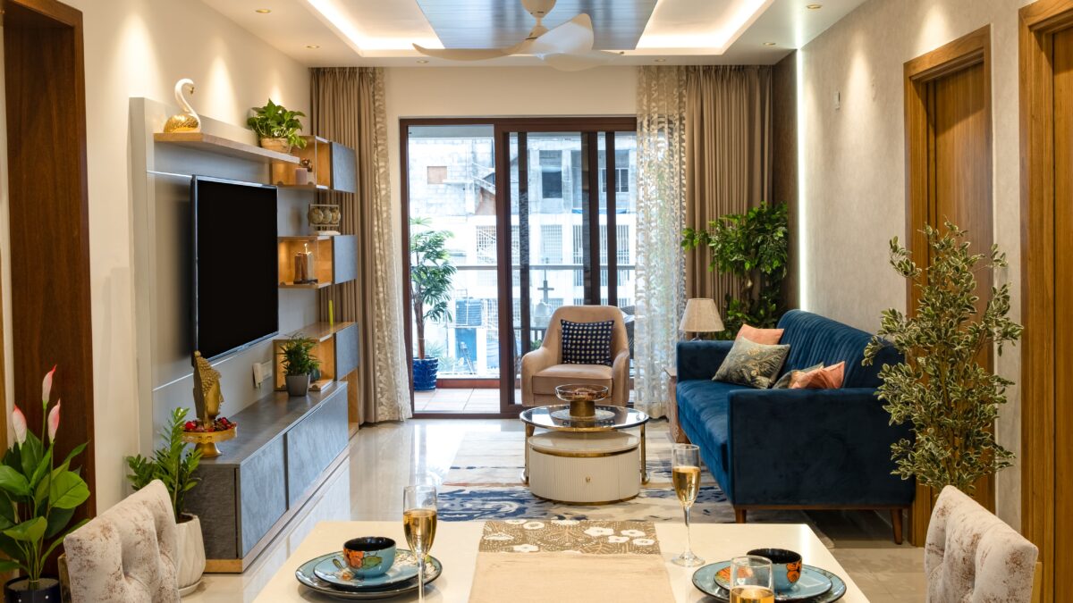 luxury living room interior design by Interiosplash