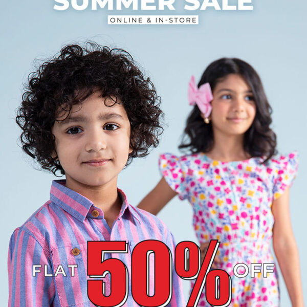 Kids summer sale flat 50% off