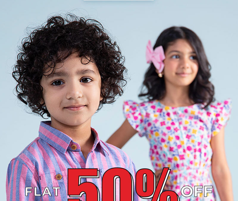 Kids summer sale flat 50% off