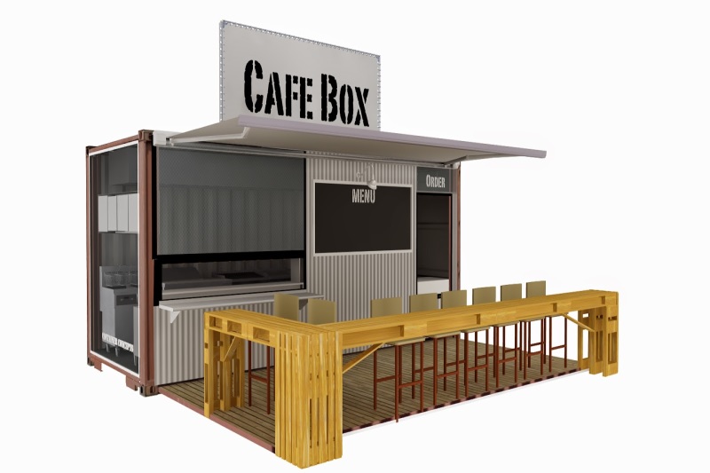 shipping container cafe