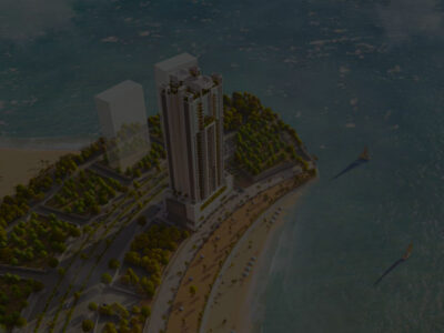 A panoramic view of Saima Marina Residence, showcasing its luxury apartments and prime location.
