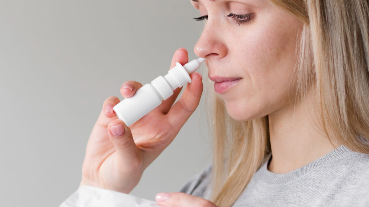 When applying povidone-iodine nasal spray, the solution coats the nasal mucosa, where it comes into direct contact with microorganisms