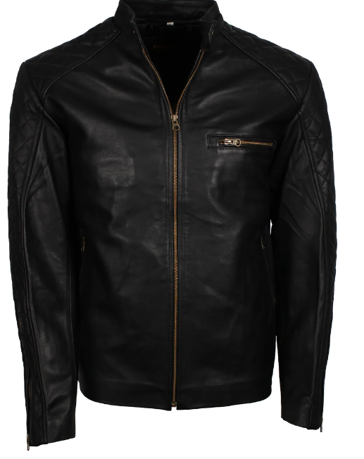 Mens Black Genuine Leather Jacket