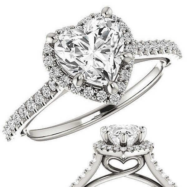 Moissanite Heart Ring