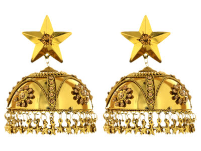 gold jhumka earrings